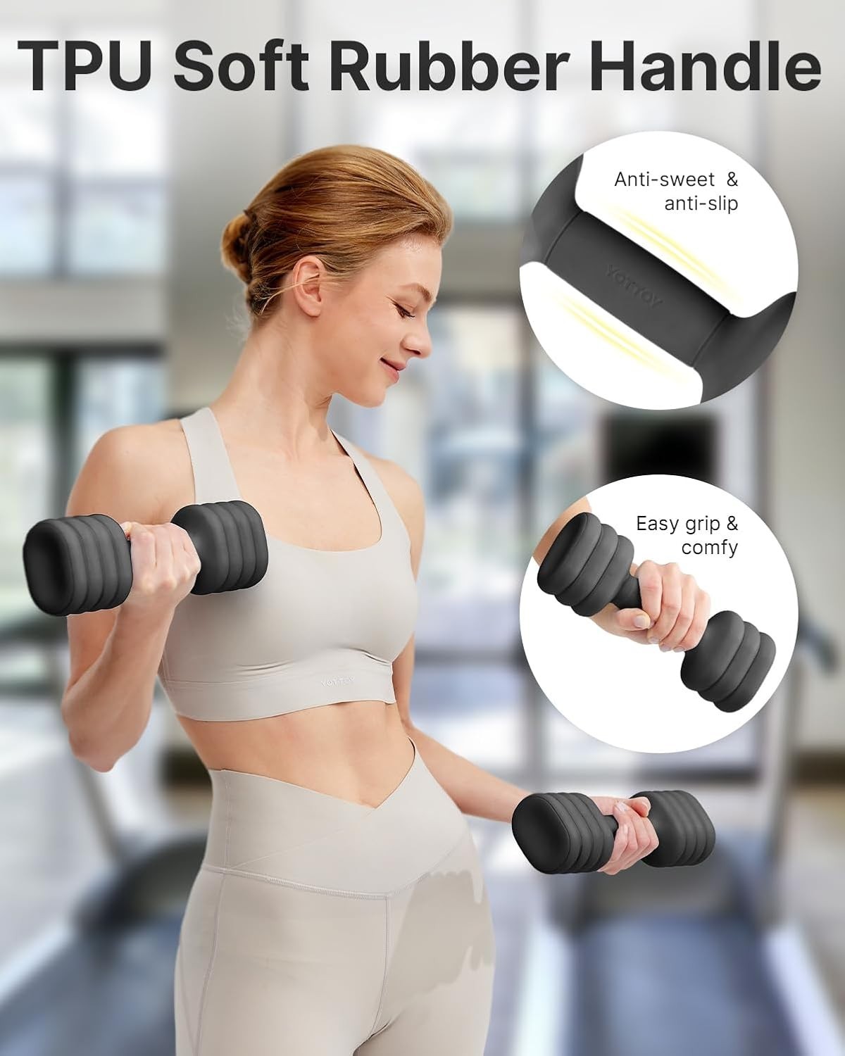 Adjustable Dumbbells Set of 2 2–5LB Compact Non Slip Home Gym Weights