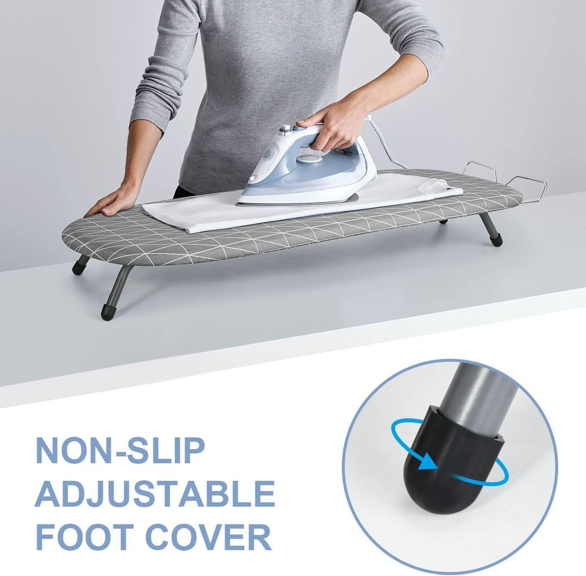 Foldable Tabletop Ironing Board Compact Non Slip With Iron Rest 82x32cm