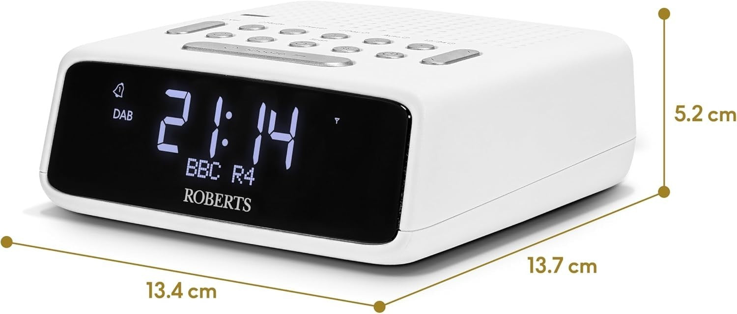 DAB+ FM Digital Clock Radio with Dual Alarm, USB Charging & LCD