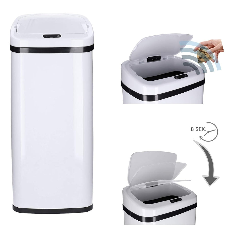 30L Automatic Sensor Kitchen Bin Touchless Close White