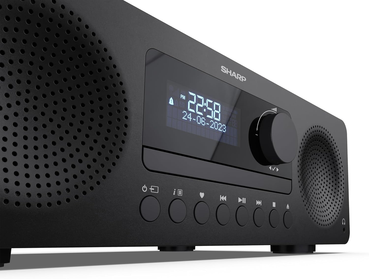60W Hi-Fi Stereo System Bluetooth DAB Radio CD Player USB AUX Wooden Speakers