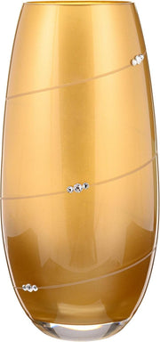 Gold Crystal Glass Flower Vase 25cm Luxury Metallic Decorative Home Décor
