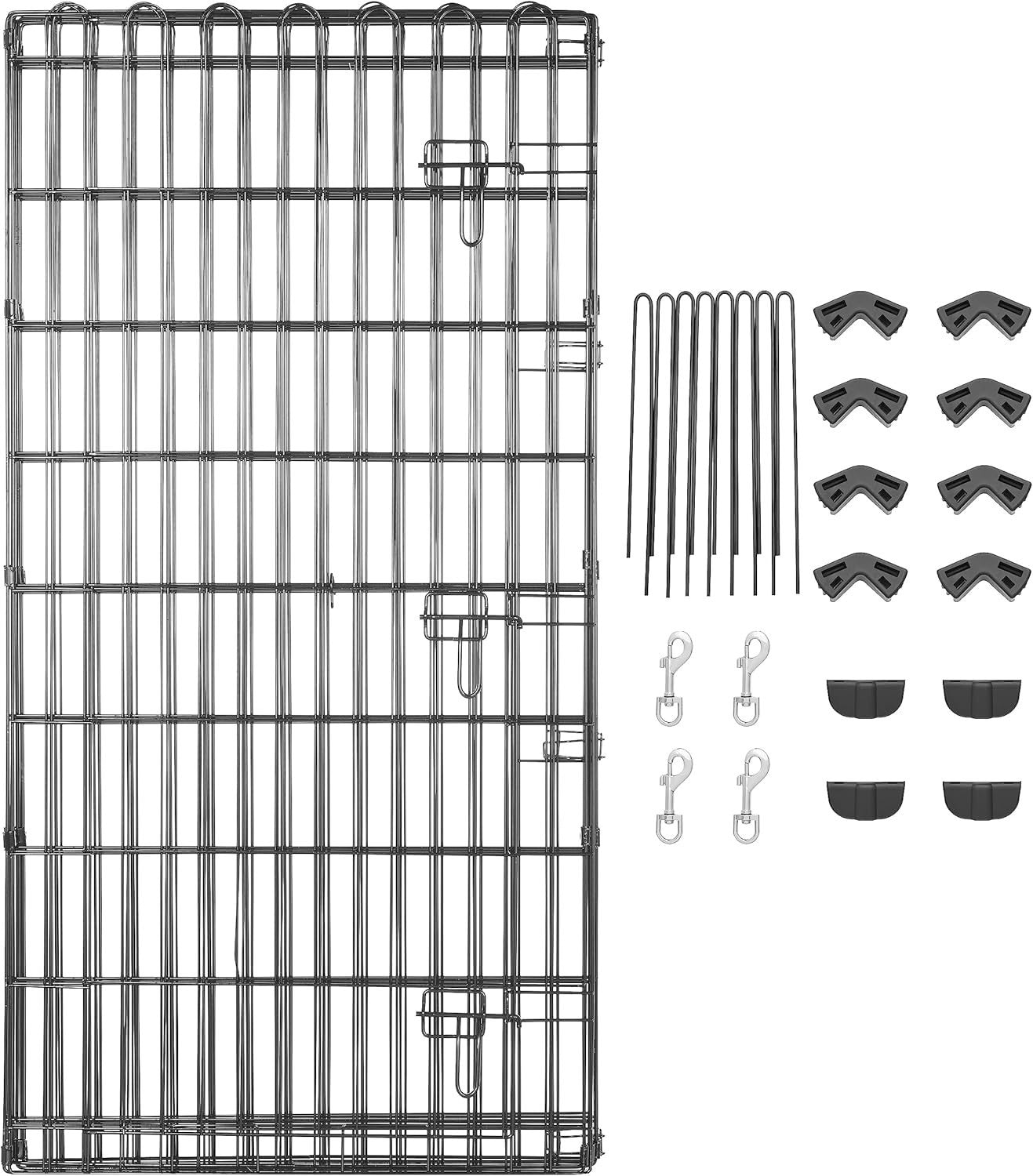 Heavy Duty Dog Playpen with Door 122cm High Metal Fence Indoor Outdoor Pet Pen
