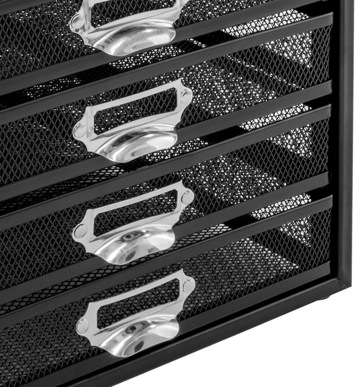 5-Tier Black Wire Mesh Desk Organizer Tray for A4 Files & Documents