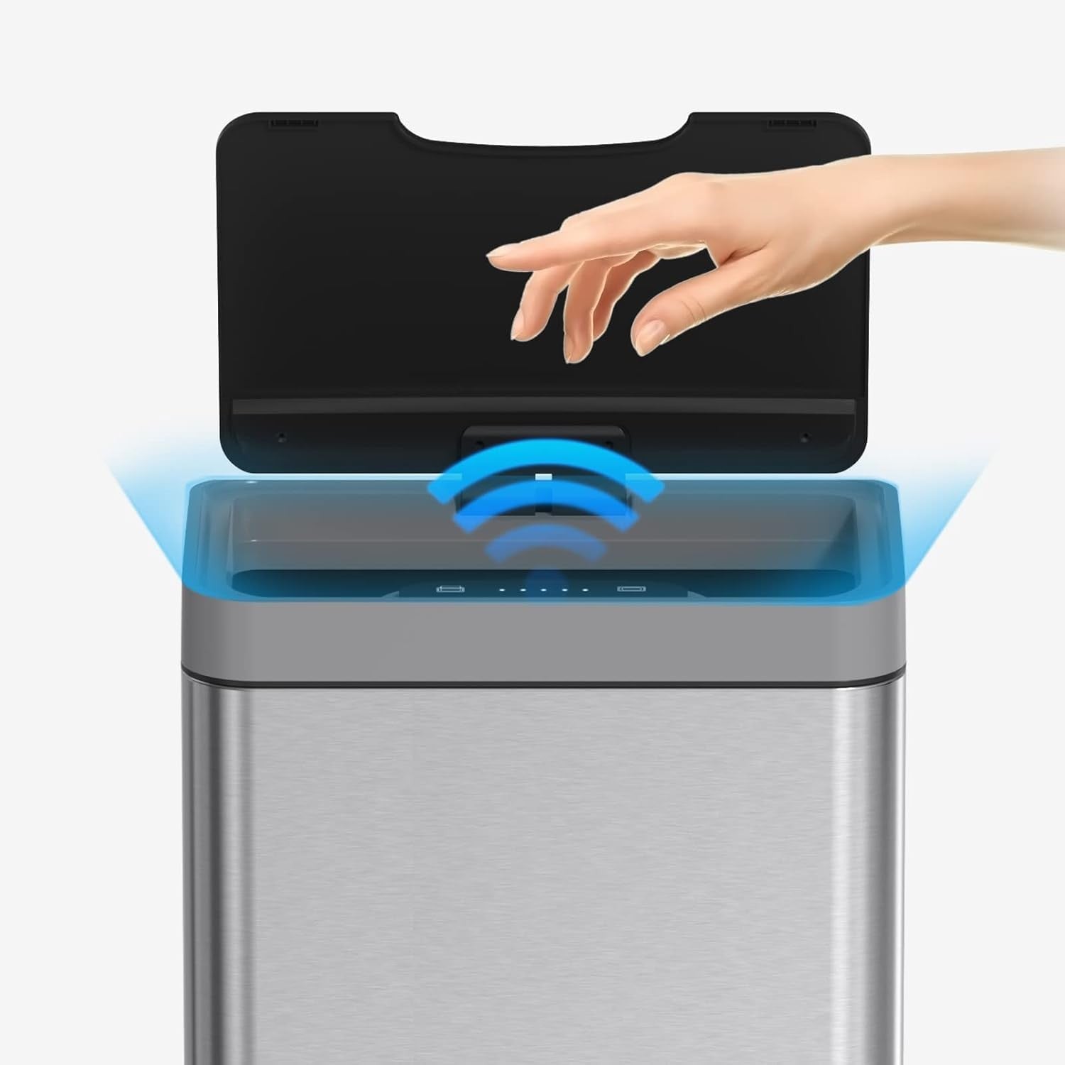 50L Touchless Kitchen Bin Motion Sensor Stainless Steel Silver