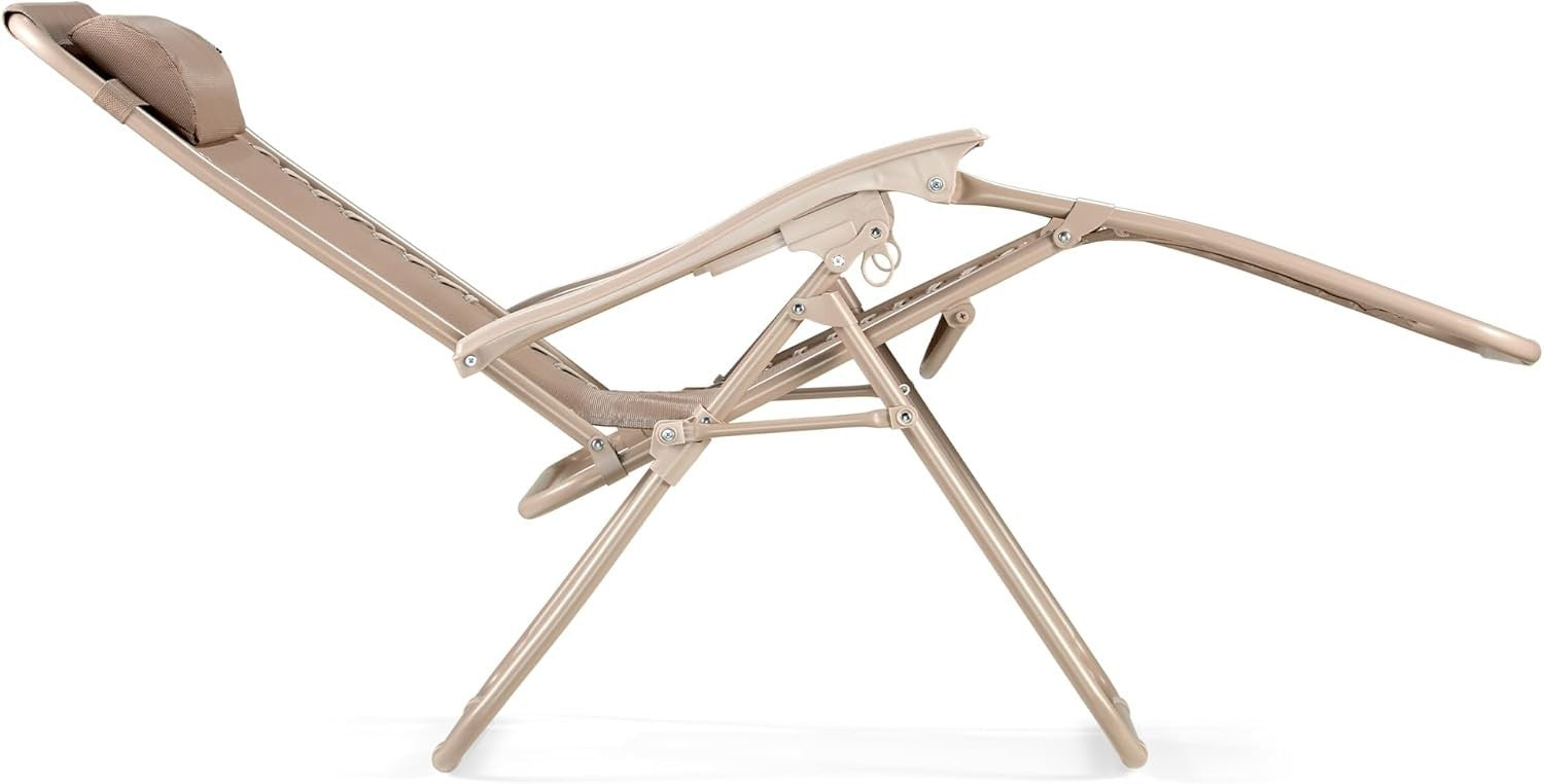 Reclining Zero Gravity Outdoor Sun Loungers 2-Pack Folding Patio Chairs