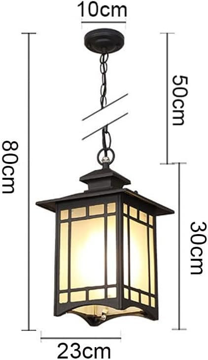 Chinese Square Glass Lantern – IP65 Outdoor Hanging Ceiling Light (30×23 cm)