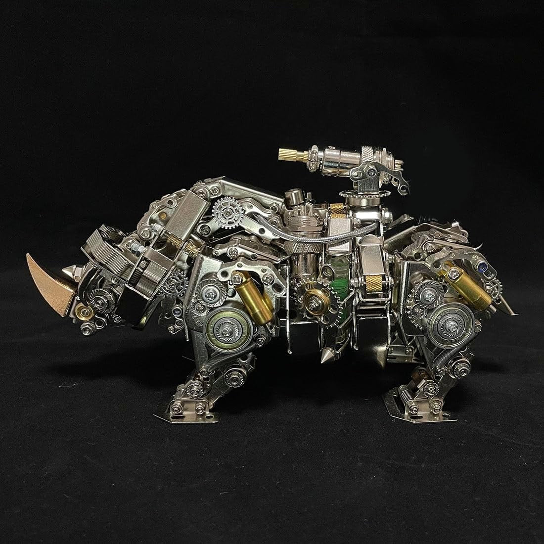 3D Metal Rhino Puzzle Kit 700PCS Steampunk DIY Model Decor Gift