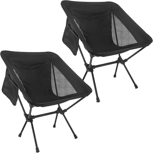 Ultralight Folding Camping Chairs 2-Pack with Carry Bag, Compact & Portable