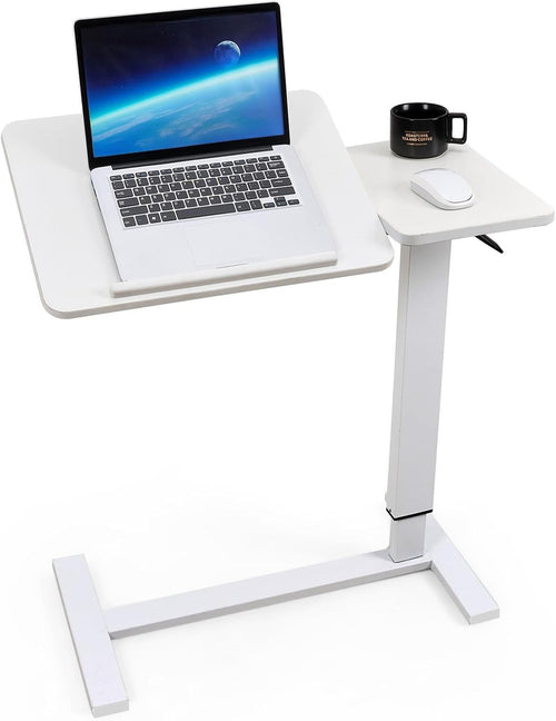 Overbed Laptop Table Height Adjustable Rolling Desk Tilting Top 80x40cm
