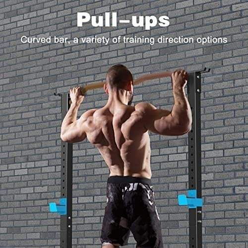 Heavy Duty Power Cage Squat Rack Pull Up Bar Home Gym Black