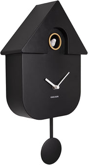 Silent Black Cuckoo Clock with Adjustable Volume & Night Silence 27.5x27.5cm