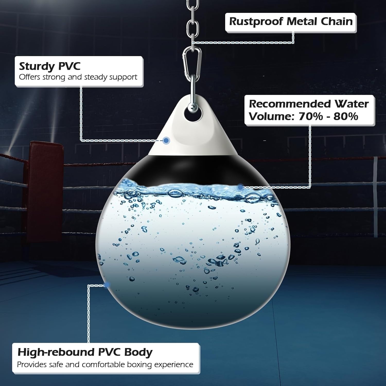 Water Filled Punching Bag Aqua Boxing MMA Training Quiet Impact
