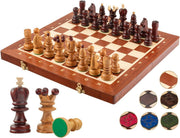 Luxury 42cm Wooden Chess Set XL | Handcrafted Board & Carved Pieces | Premium Gi