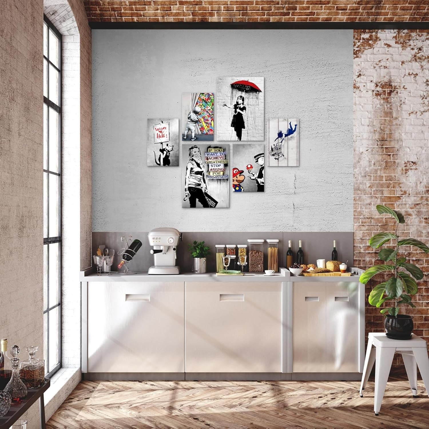 Street Art Canvas Print Set Urban Graffiti Wall Pictures Living Room Decor
