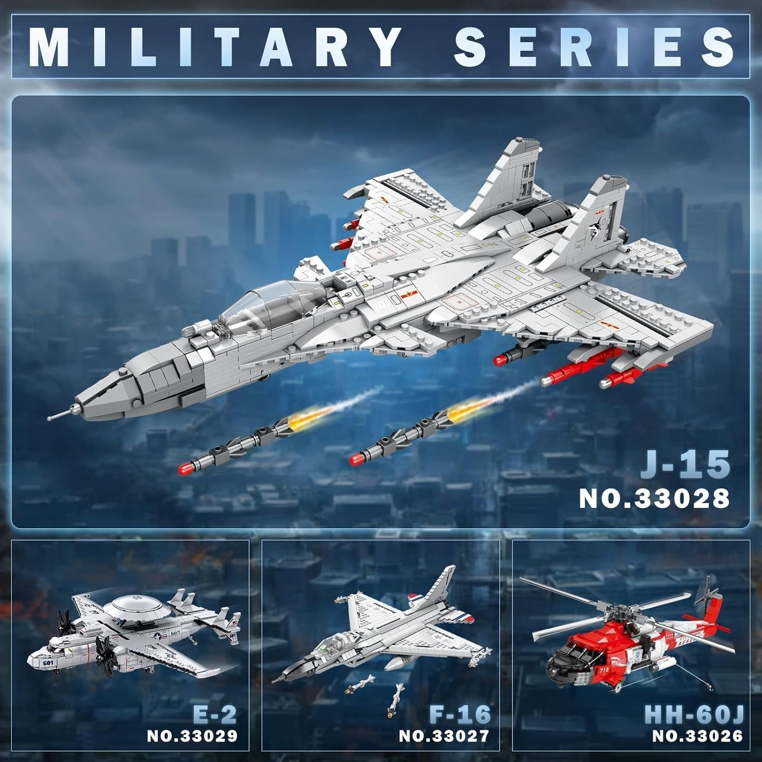 Military Jet Model Kit 1066PCS | Movable Wings STEM Gift Plane Toy 14+