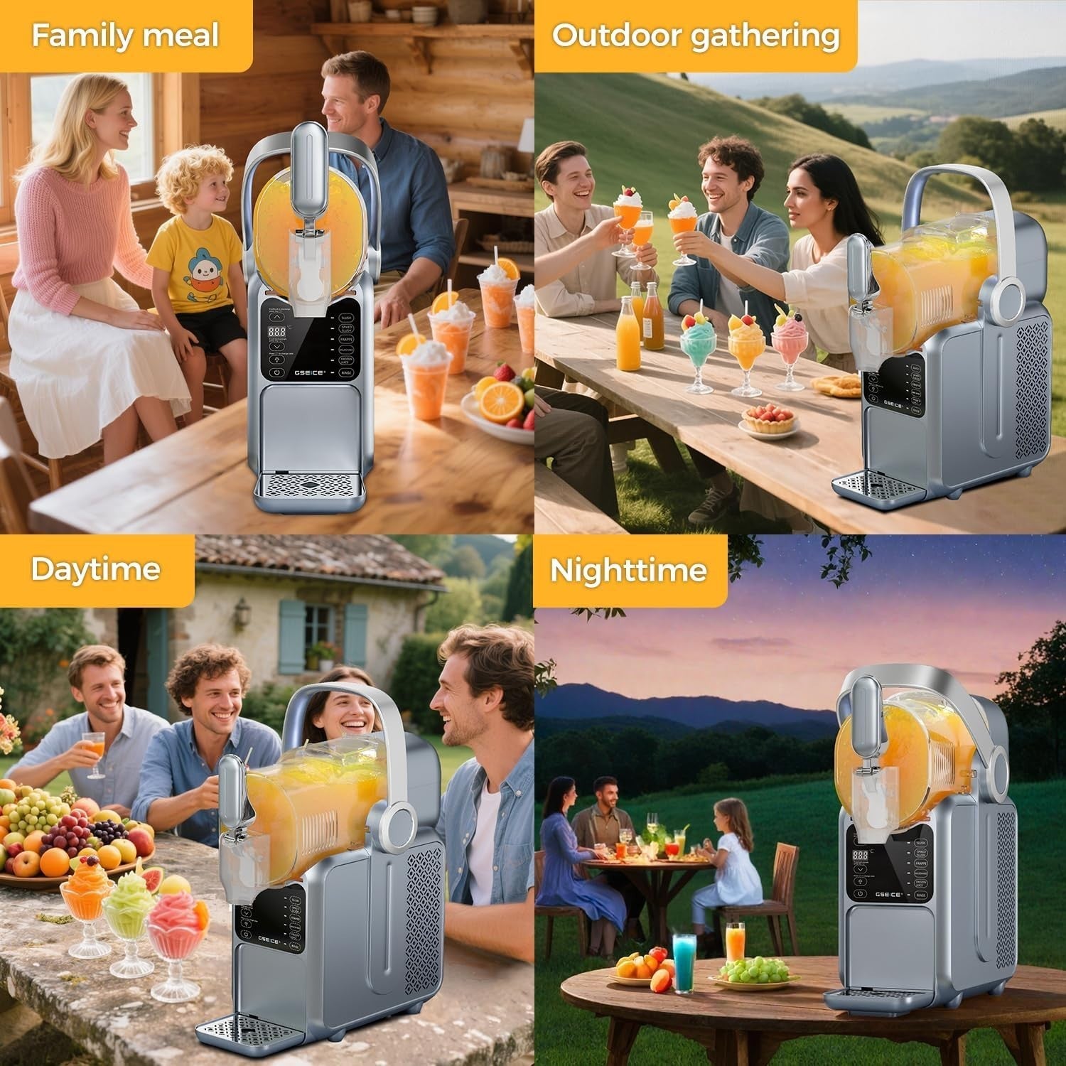 No Ice Slushie Maker 3L Frozen Drink Machine with Temperature Display
