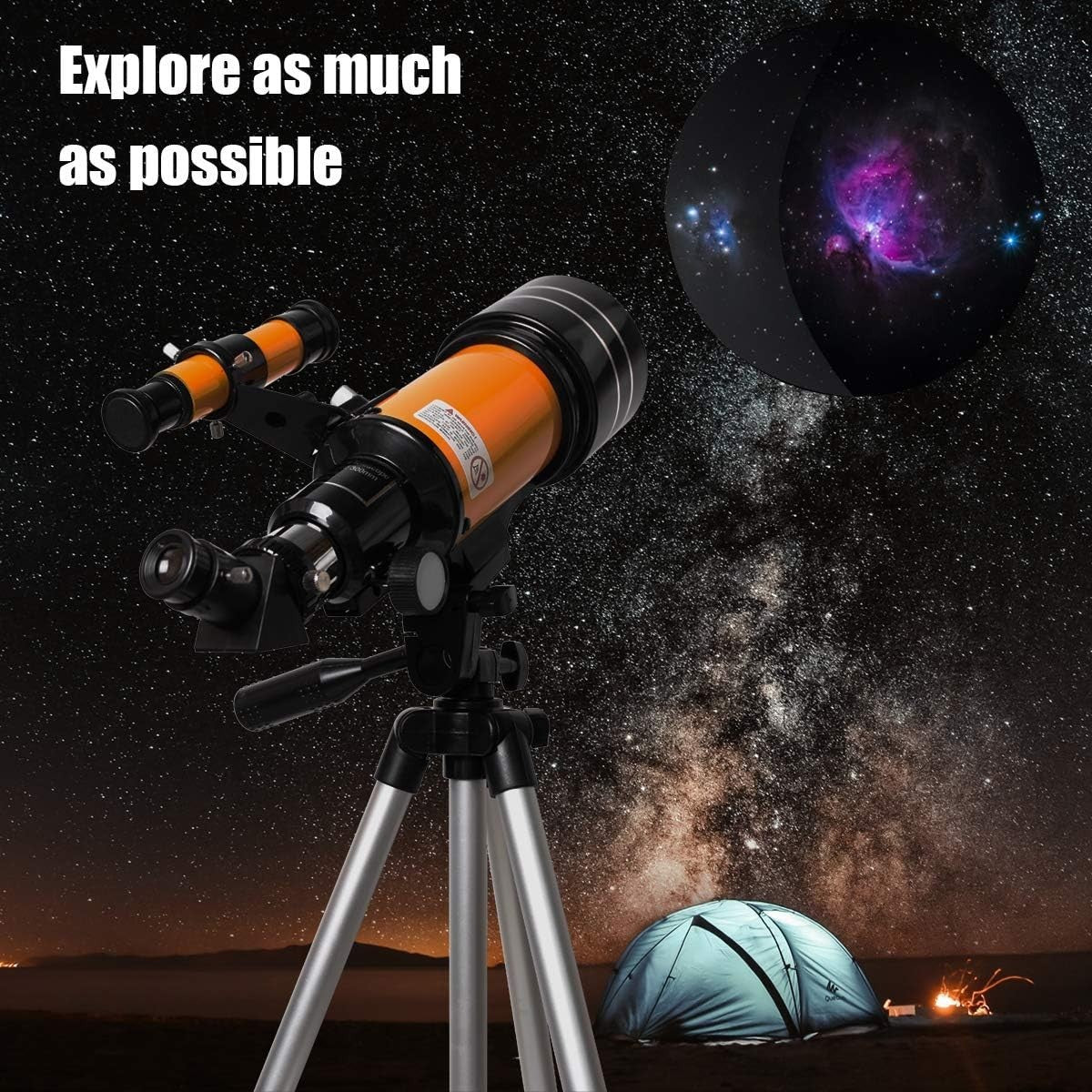 Kids Space Astronomical Telescope 70mm Refractor with Tripod Yellow