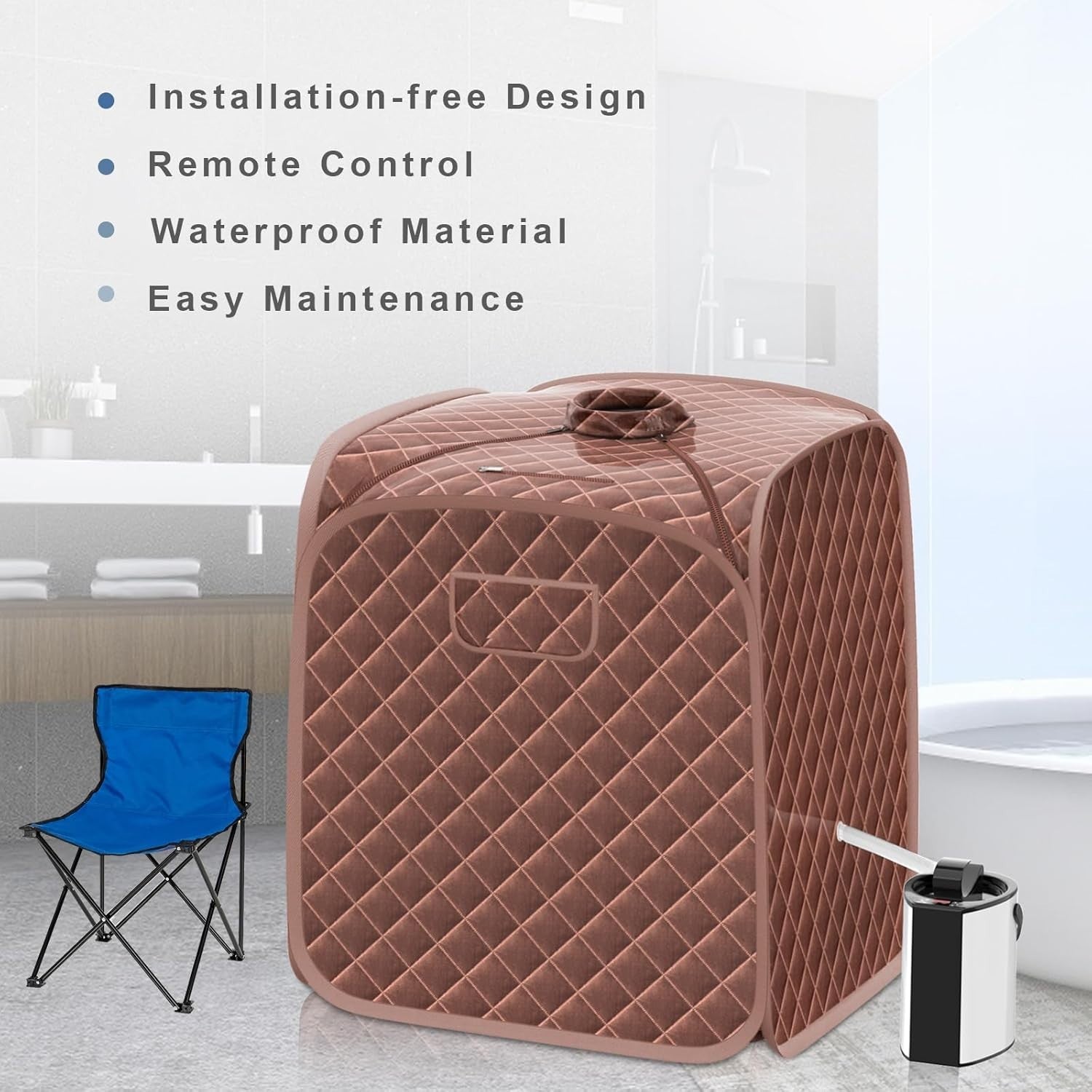 Portable Full Body Steam Sauna Tent – 3L Generator, Remote, Chair & Foot Roller