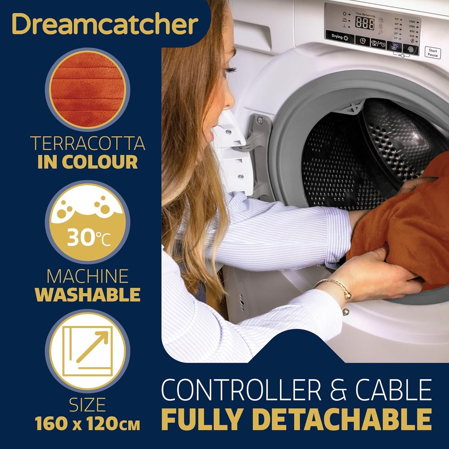 Electric Heated Throw Blanket 160x120cm Soft Fleece 9 Heat