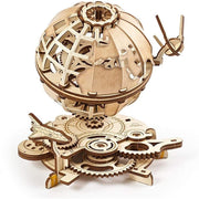 3D Wooden Earth Globe Puzzle Kit with Rotating Satellites - 184 Pieces