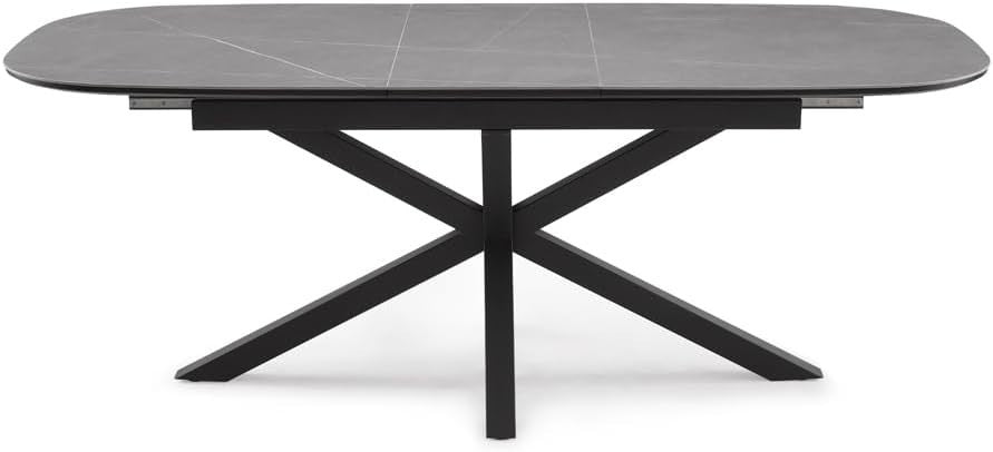 Extending Sintered Stone Dining Table Grey Modern Heatproof Scratchproof