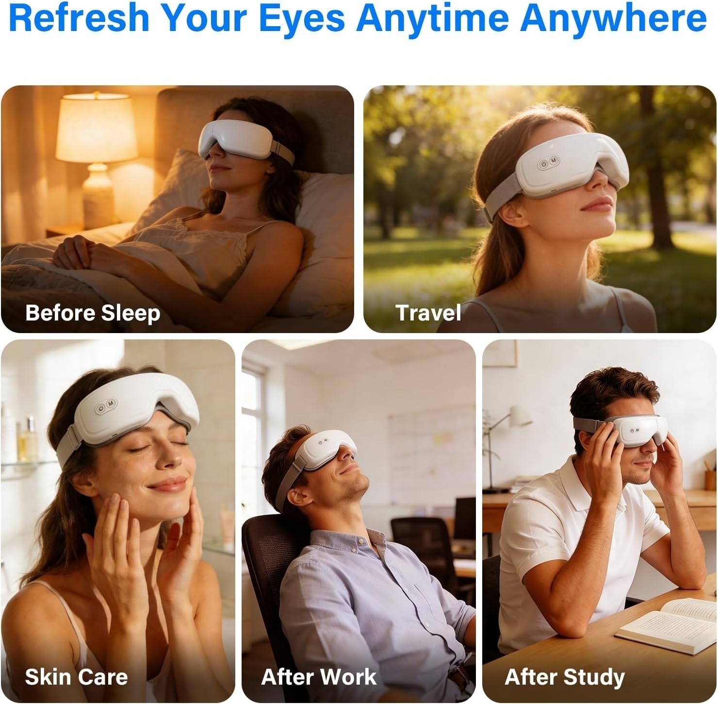 Heated Eye Massager Air Compression Bluetooth Music Sleep Relaxation