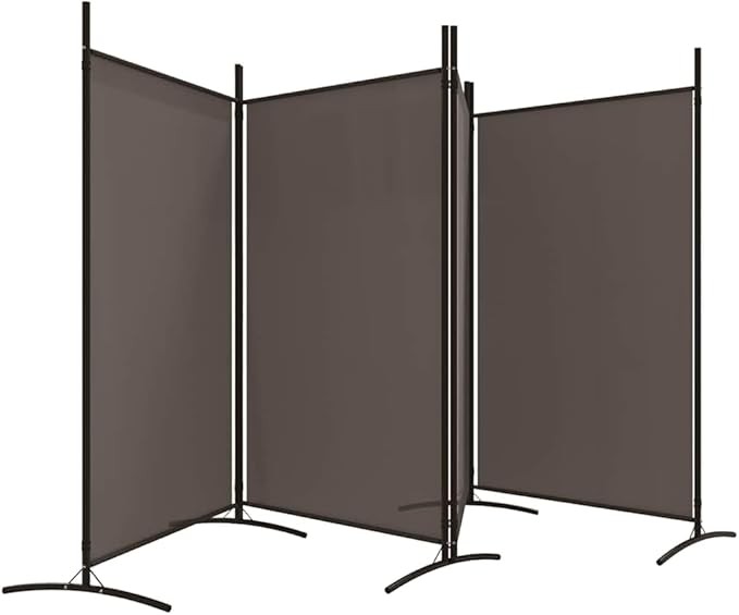4 Panel Folding Room Divider Anthracite Privacy Screen 346x180cm Fabric