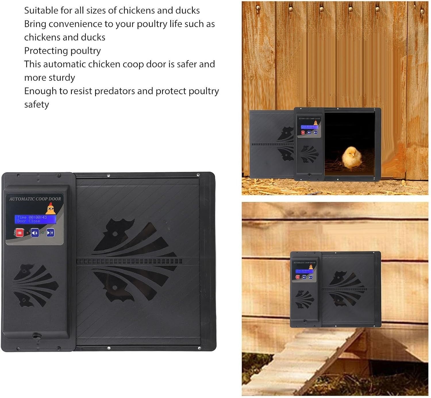 Automatic Chicken Coop Door Timer USB Horizontal Opener