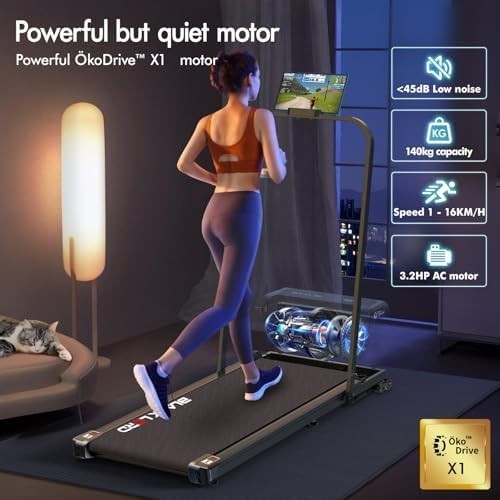 Portable Under Desk Treadmill 3.2HP 4% Incline Foldable Running Pad Home Gym