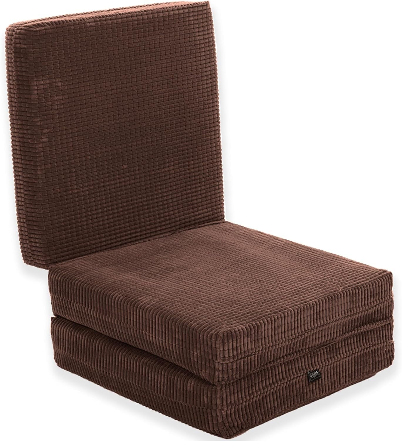 Z Bed Chair Futon Mattress Brown Fold Out Single Sofa Bed Footstool Seat