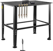 Welding Table 36"x24" 800lbs Capacity Steel Workbench 0.63" Holes Non-Slip