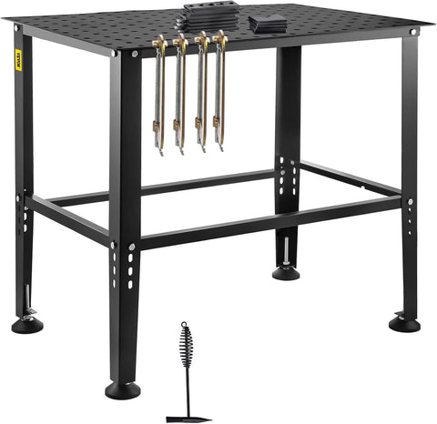Welding Table 36"x24" 800lbs Capacity Steel Workbench 0.63" Holes Non-Slip