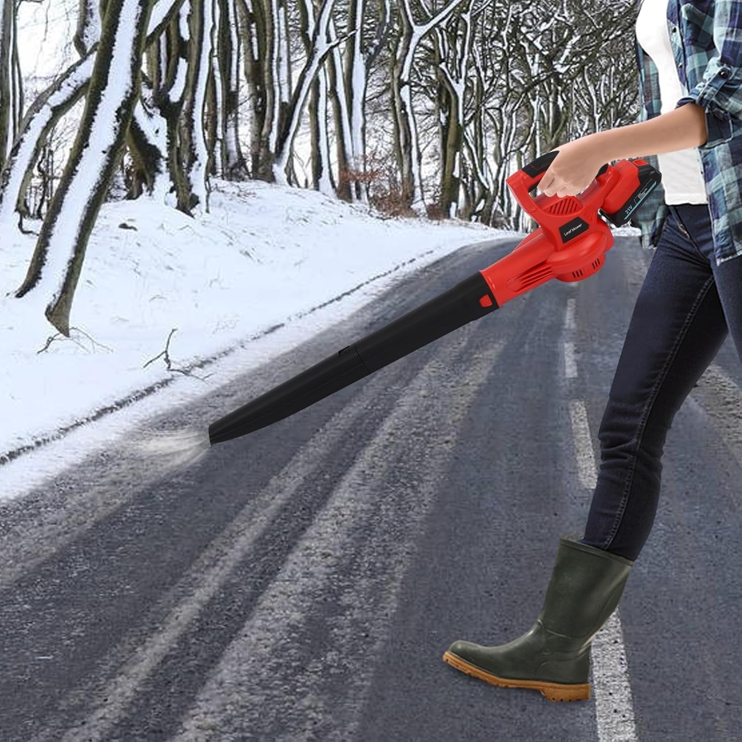 Cordless Leaf Blower 2 Batteries Lightweight Lithium Electric Garden Cleaner