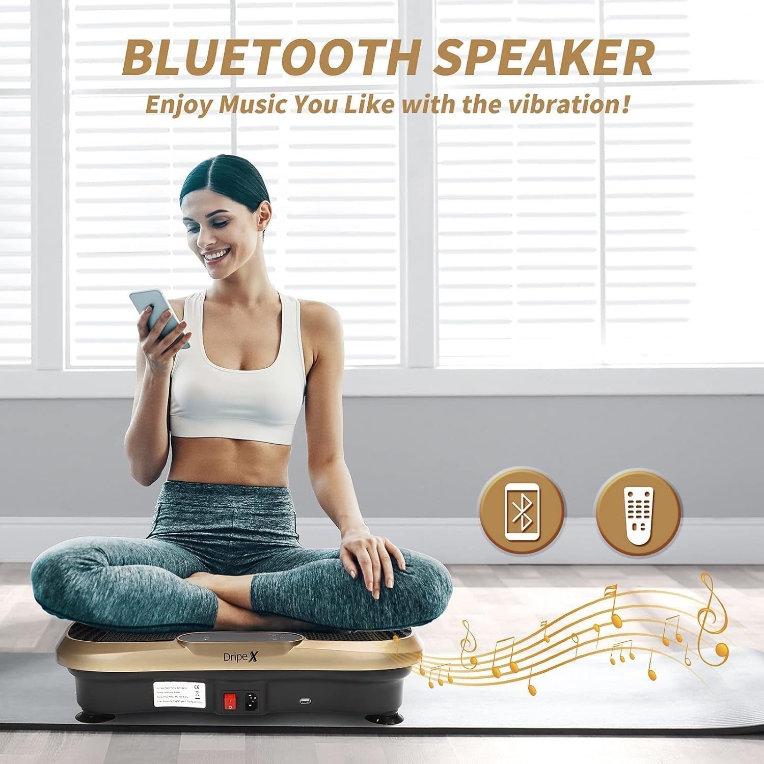 Gold Slim Vibration Plate Fitness Platform 99 Speed Home Shaper