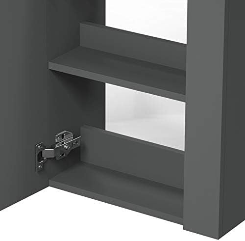 Grey Cloakroom Wall Hung Vanity Unit with Basin Compact Sink Storage Cabinet