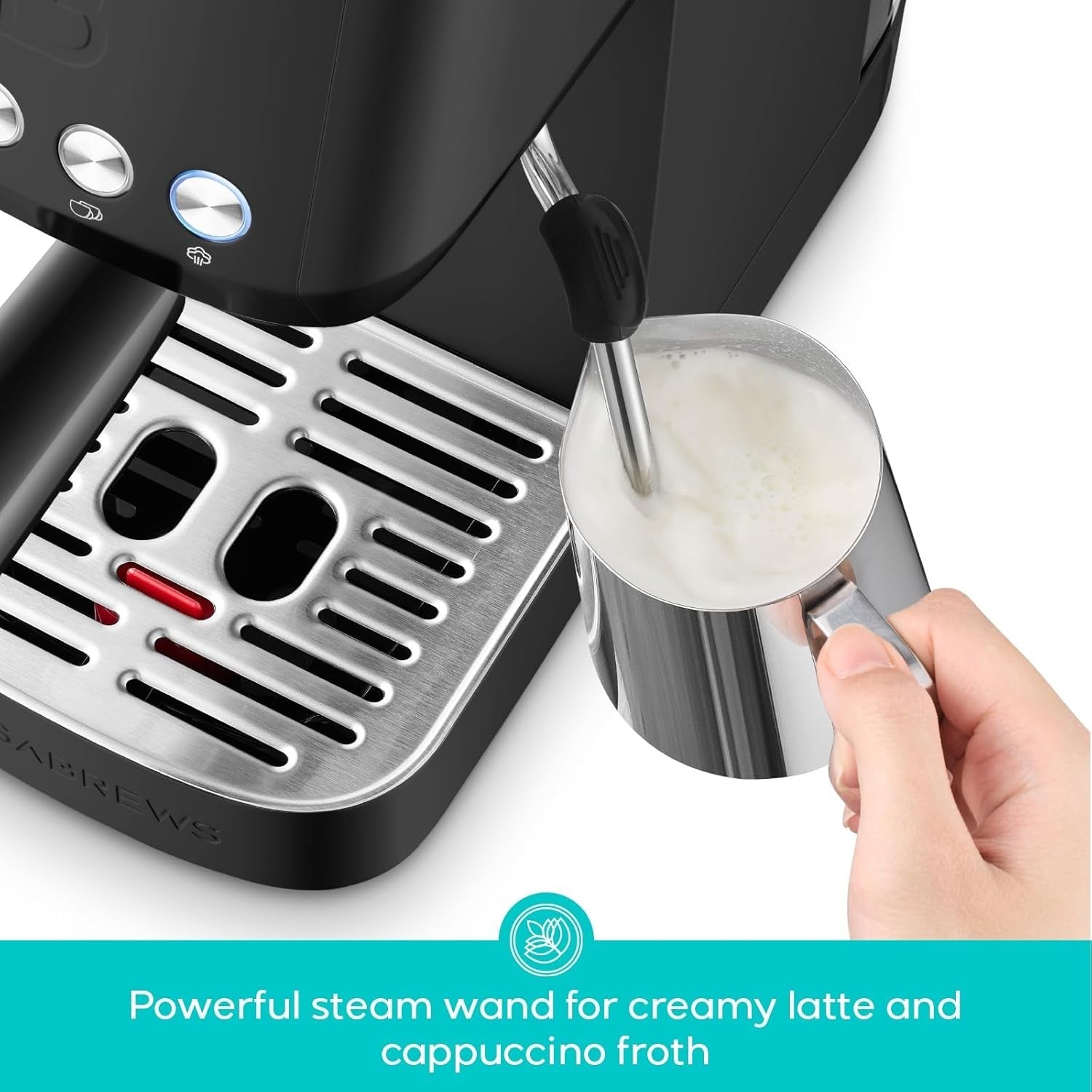 20 Bar Espresso Coffee Machine With Milk Frother, 1.3L Tank, Compact