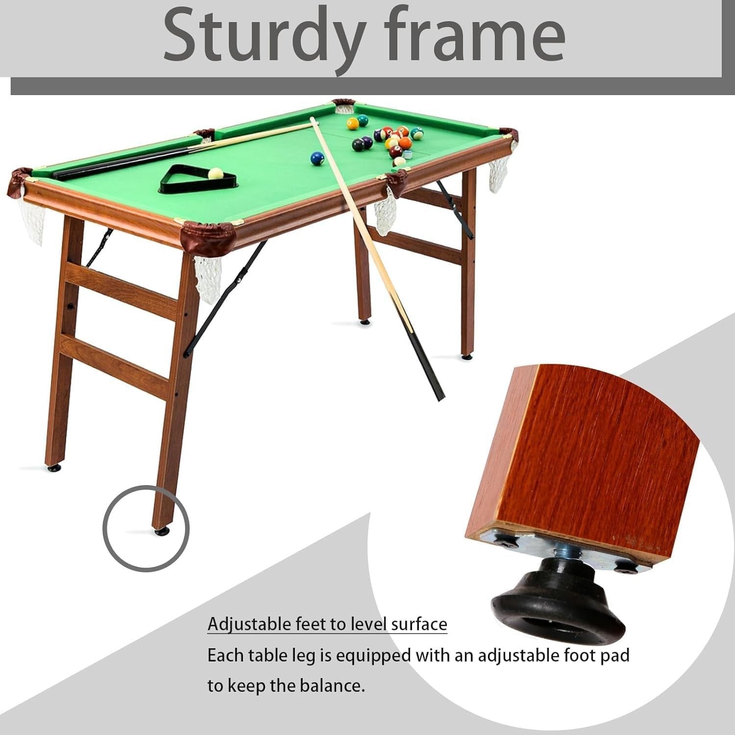 Foldaway Family Pool Table 4.5FT Space Saving Billiards Game Set