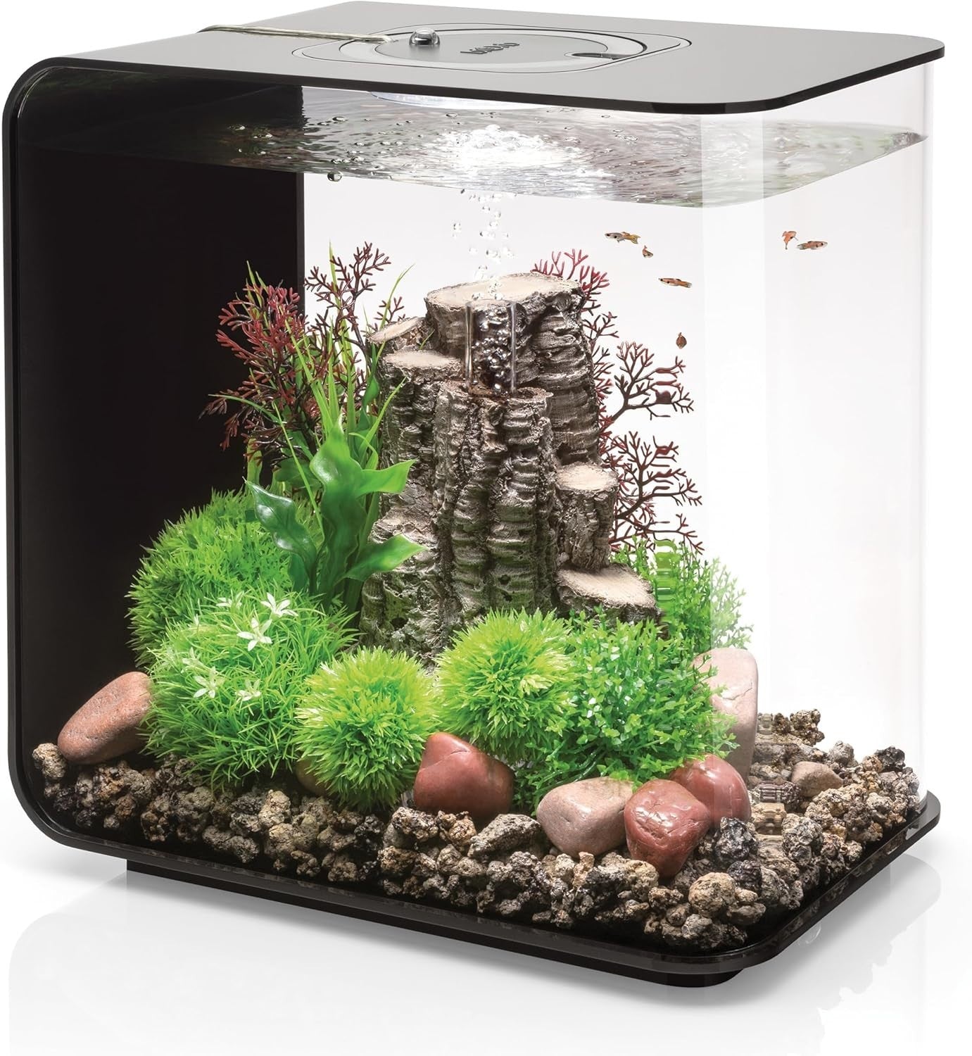 30L Acrylic Aquarium with LED Lights & 5-Step Filtration - Black