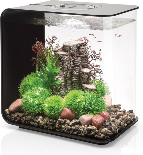 30L Acrylic Aquarium with LED Lights & 5-Step Filtration - Black