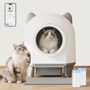 XXL Self Cleaning Cat Litter Box 90L APP Control Multi Cat White