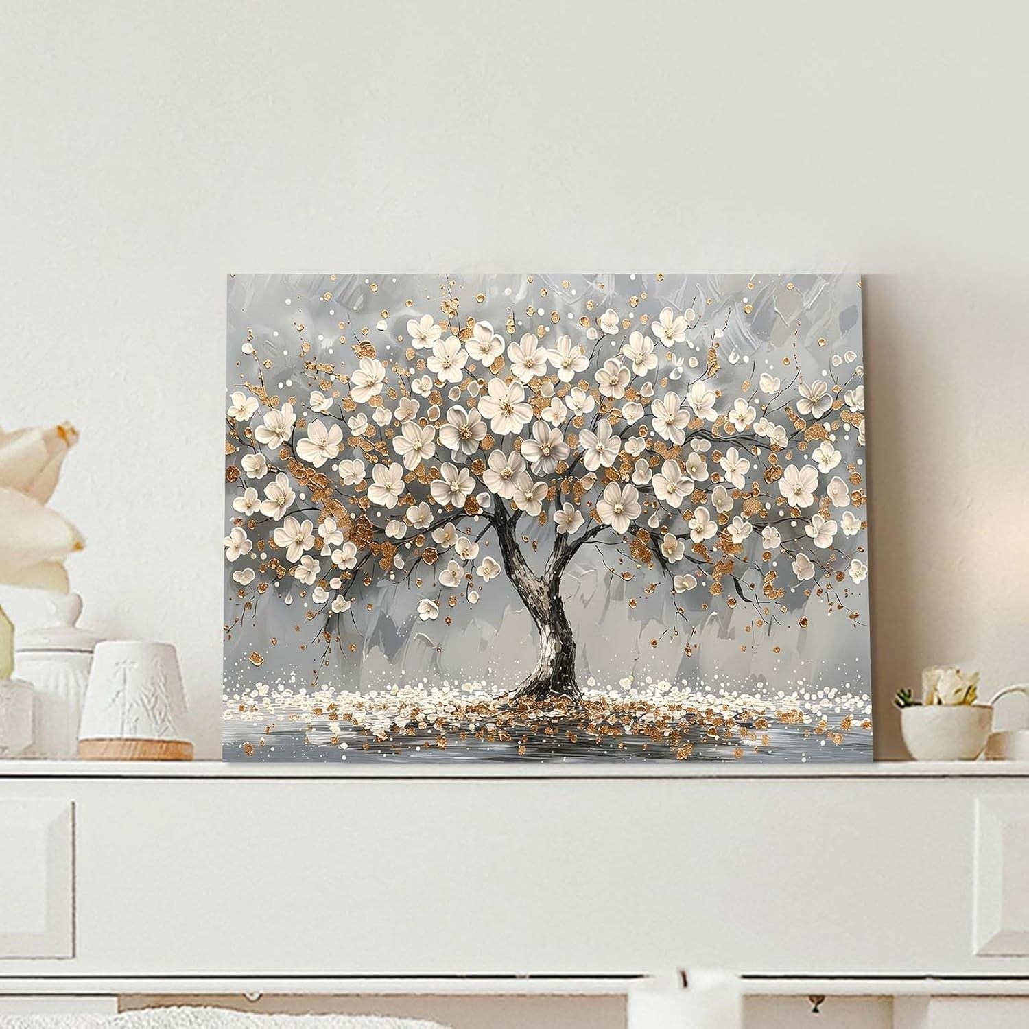 Framed Tree Canvas Wall Art 12x16in Floral Modern Decor