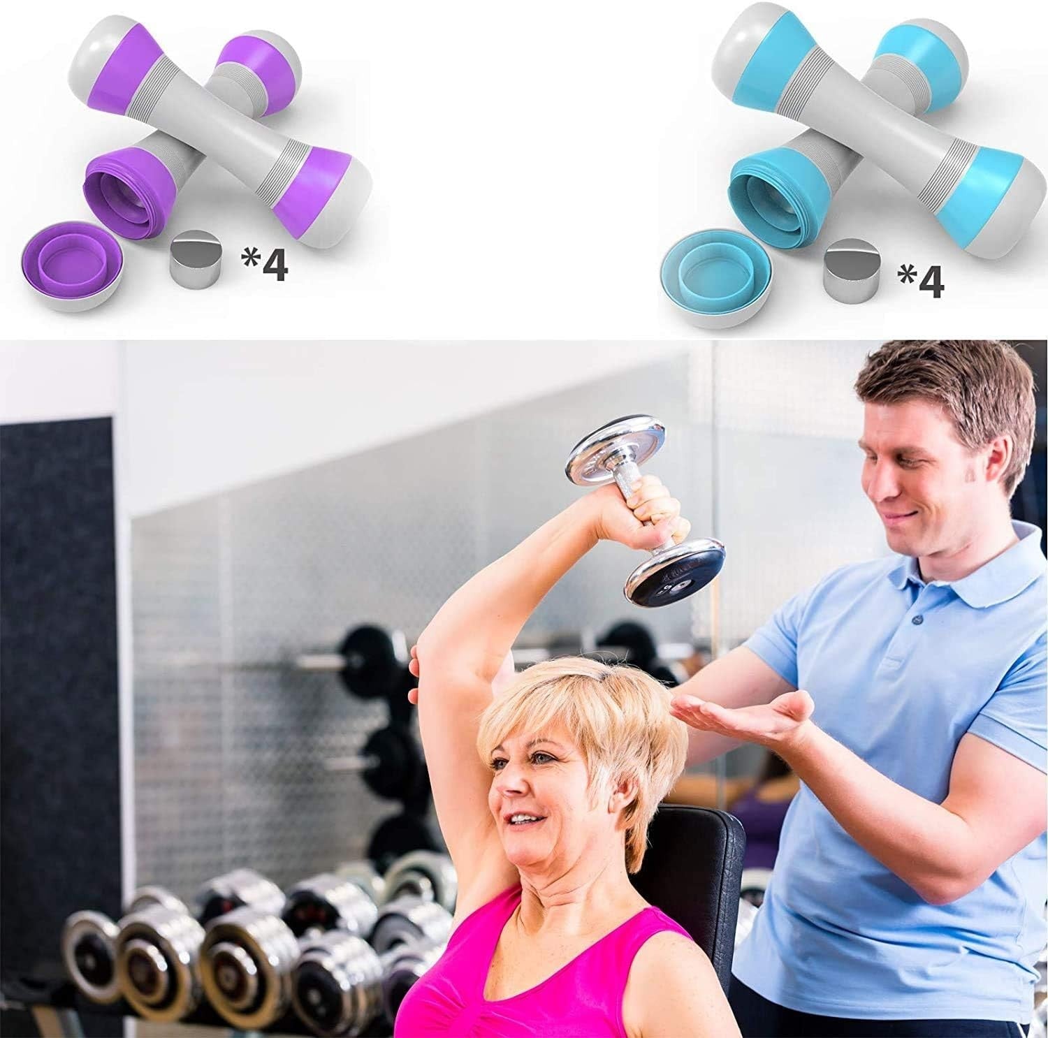 2–4KG Adjustable Dumbbells Pair 5-in-1 Non-Slip Hand Weights