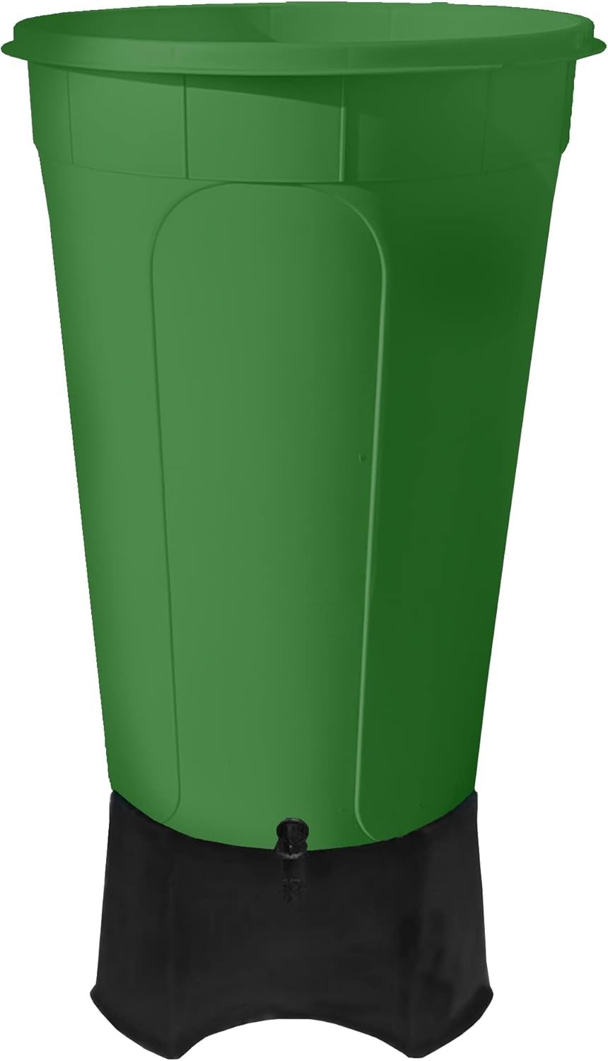 210L Garden Water Butt W/Stand, Tap & Cover Large Bottle Green Rain Collector