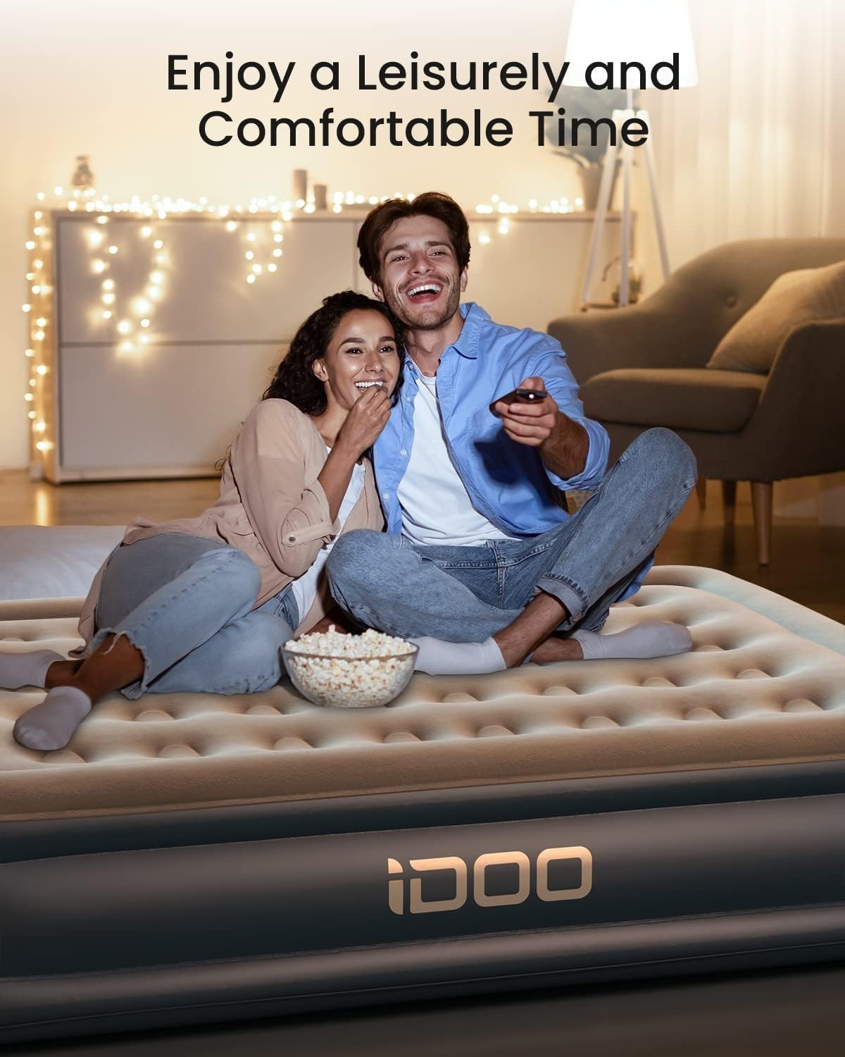 Single Air Bed Built In Electric Pump Fast Inflate Portable Mattress