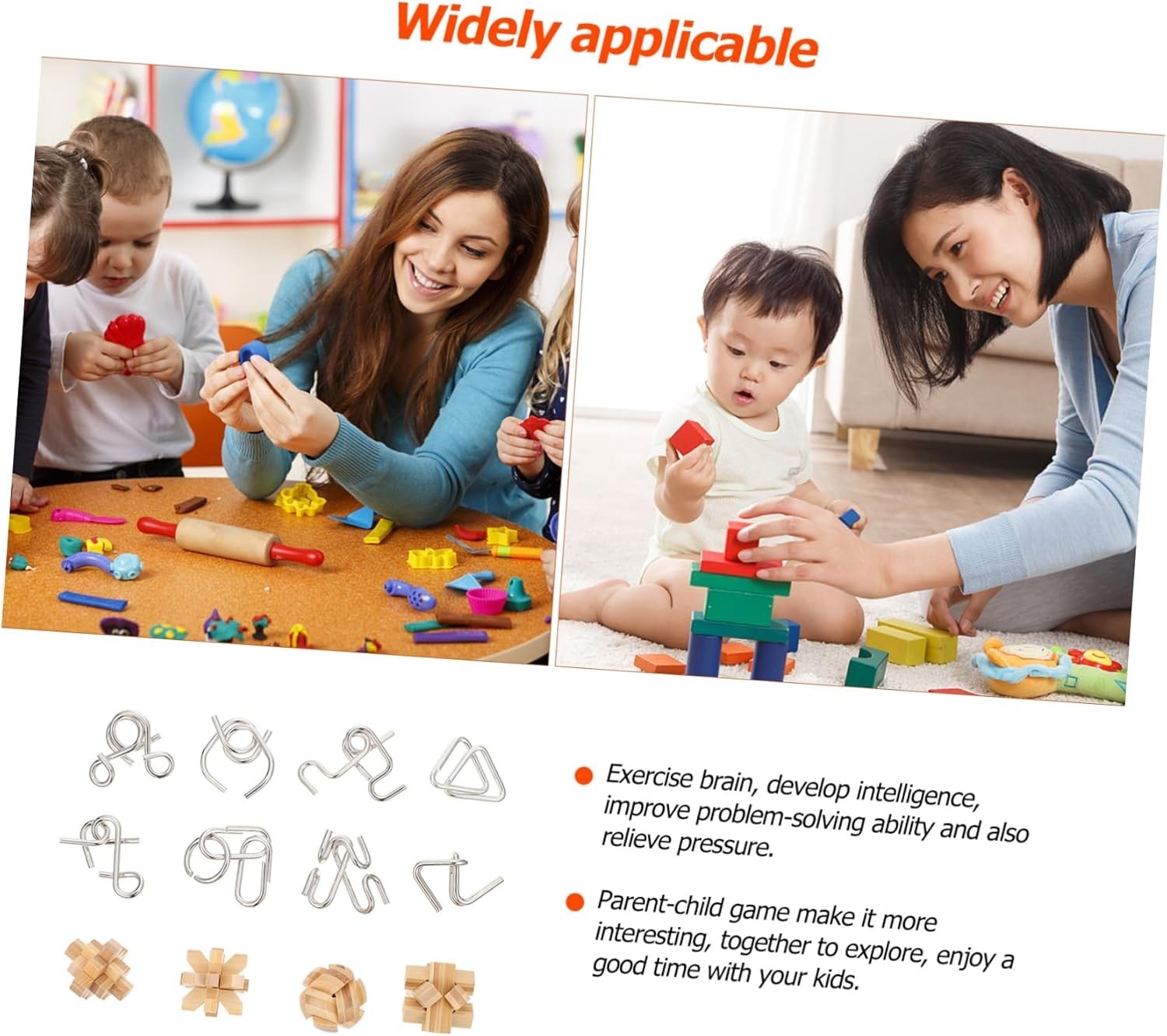 12PCS Metal Knot Puzzle Unlocking Brain Teaser Fidget Toy Set