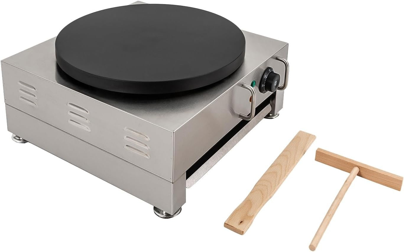 40cm Commercial Electric Crepe Maker 2800W Non-Stick Stainless Steel Griddle