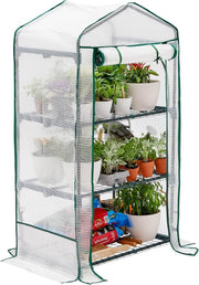 3 Tier Mini Greenhouse with Reinforced PVC Cover | Compact Steel Frame