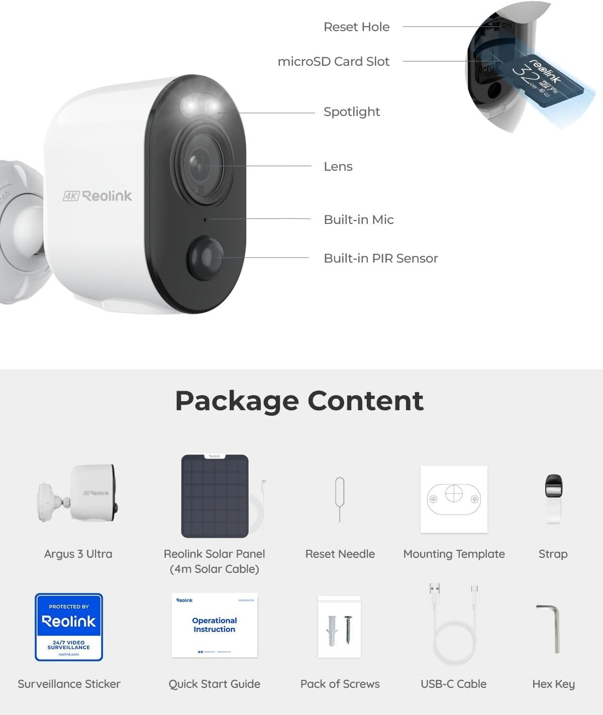 4K Solar CCTV Camera Wireless AI Detection Color Night Vision Alexa