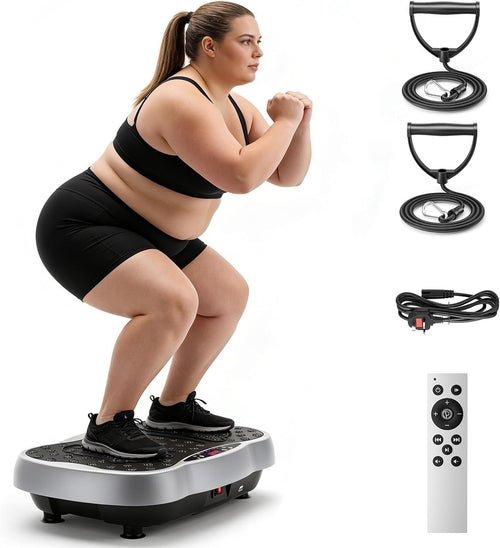 Black Vibration Plate Exercise Machine for Weight Loss & Lymphatic Drainage